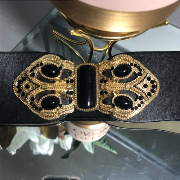 Chico's Accessories - Chicos Jeweled Wide Leather Belt Womens